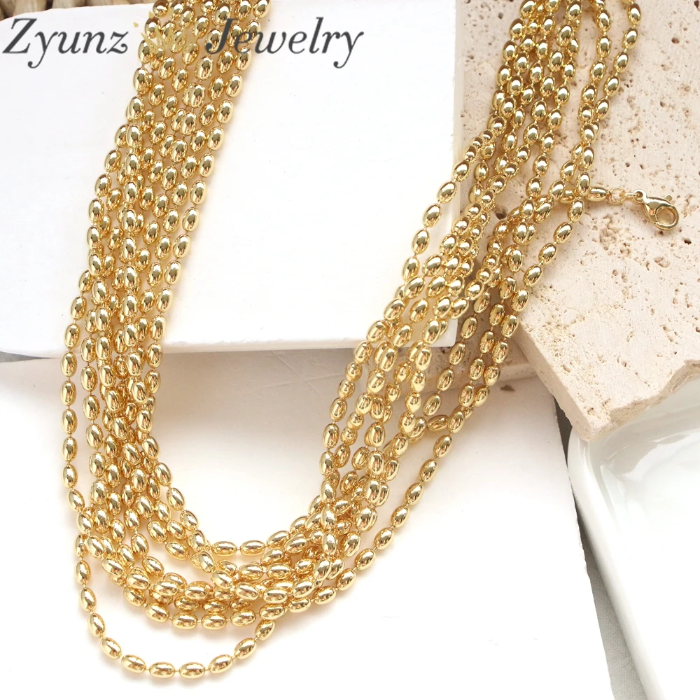 20PCS, Simple Generous Chic Clavicle Bead Chain Necklace Gold Beads Necklaces Accessories For Women Gift