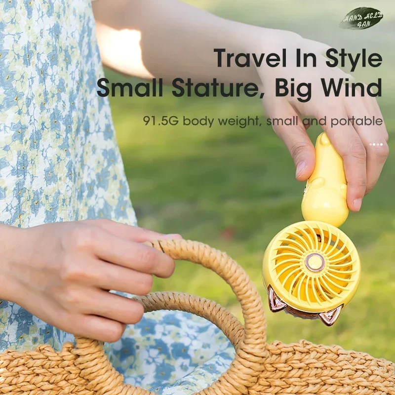 Новый летний портативный портативный маленький вентилятор с зарядкой через USB, мини-вентилятор для общежития, уличный складной вентилятор в подарок для лучших друзей