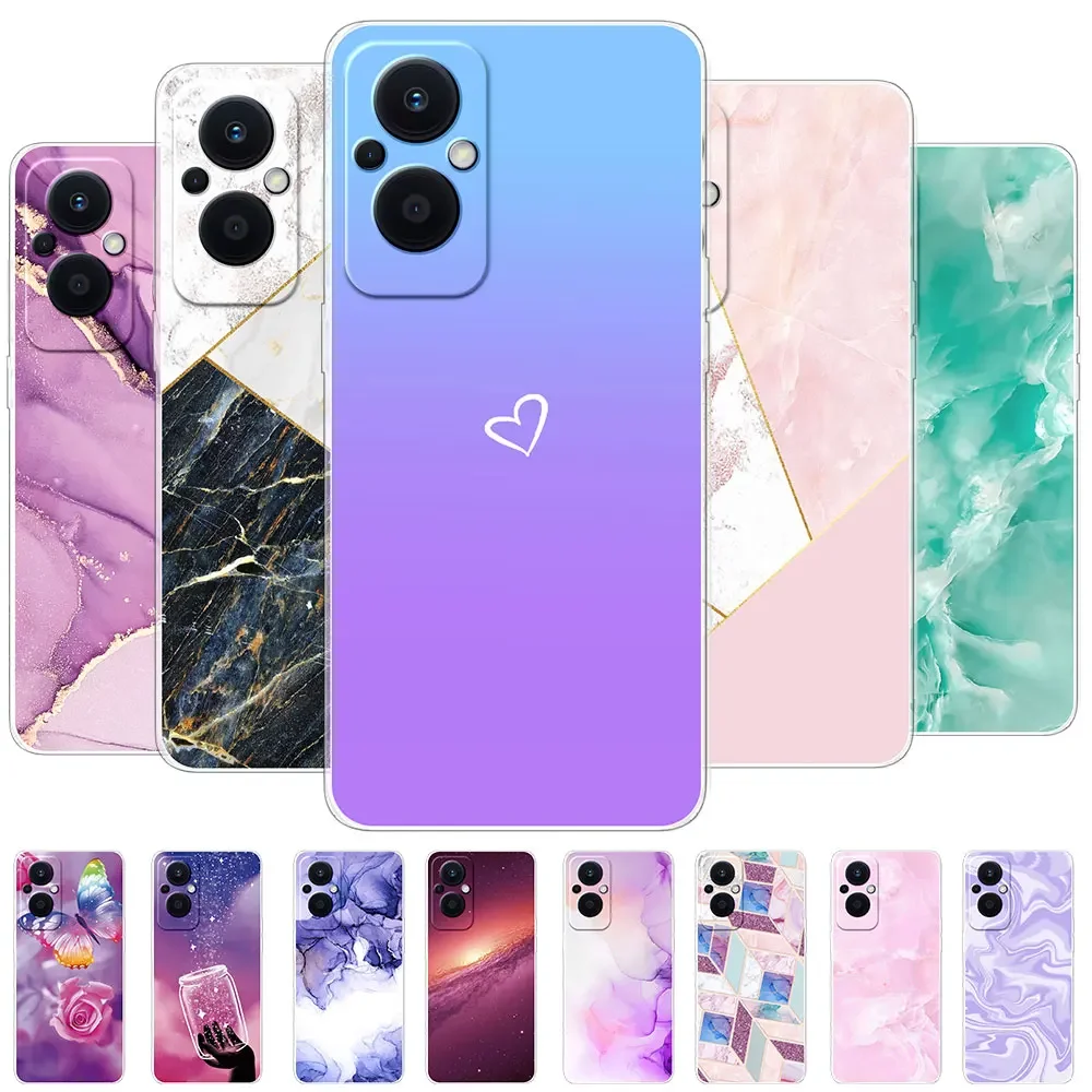 For OPPO Reno 8 Lite Case Back Cover Soft Silicone Phone Case For OPPO Reno 7 Lite Coque Transparent Cover For Reno8 Lite Fundas