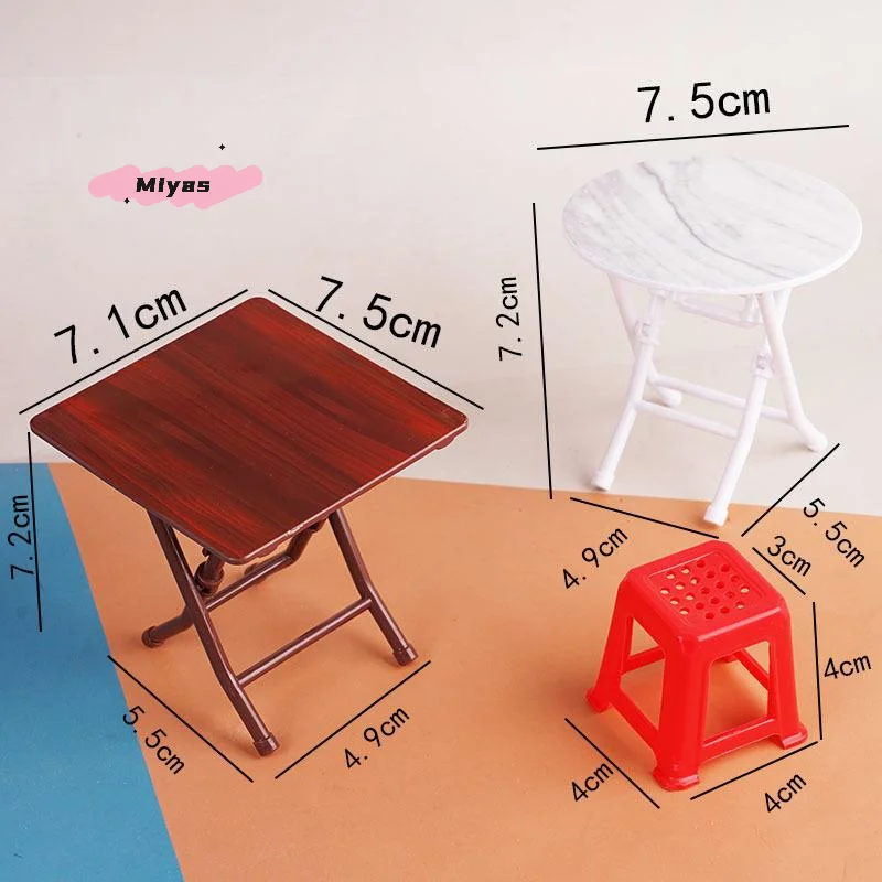 1/12 Schaal Dollhouse Mini Meubelset - Simulatie Tafel En Stoelen Model voor Poppenhuis Decor Fantasiespel Speelgoed voor Kinderen
