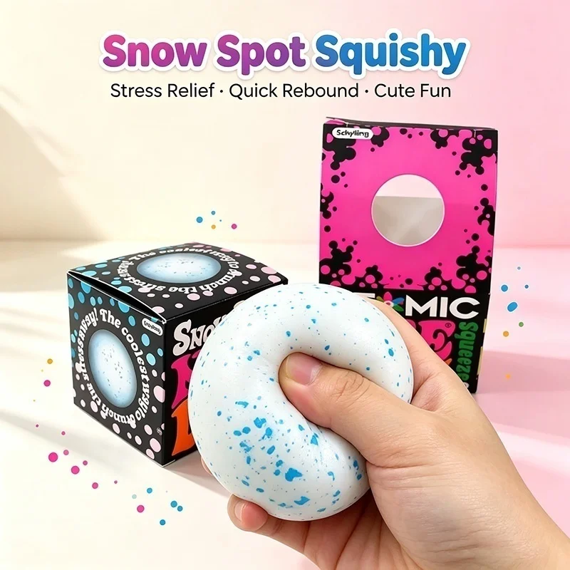 Needoh Snow Ball Cool Crunch Quick Rebound Fidget Toy Flour Filling Squeeze Sensory Ball Stress Relief Calming Focus Relax Toy