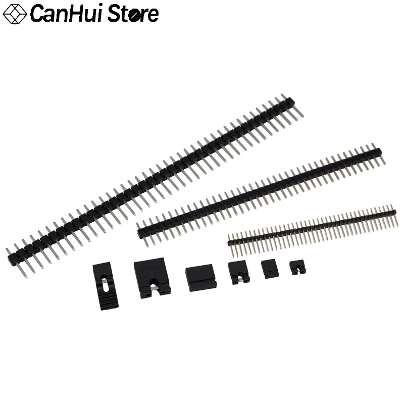 10-100pcs 1.27mm 2.0mm 2.54mm 5.08mm Jumper Cap Pin Header Circuit Blocks PCB Board Single Row Male Copper Needle Connector