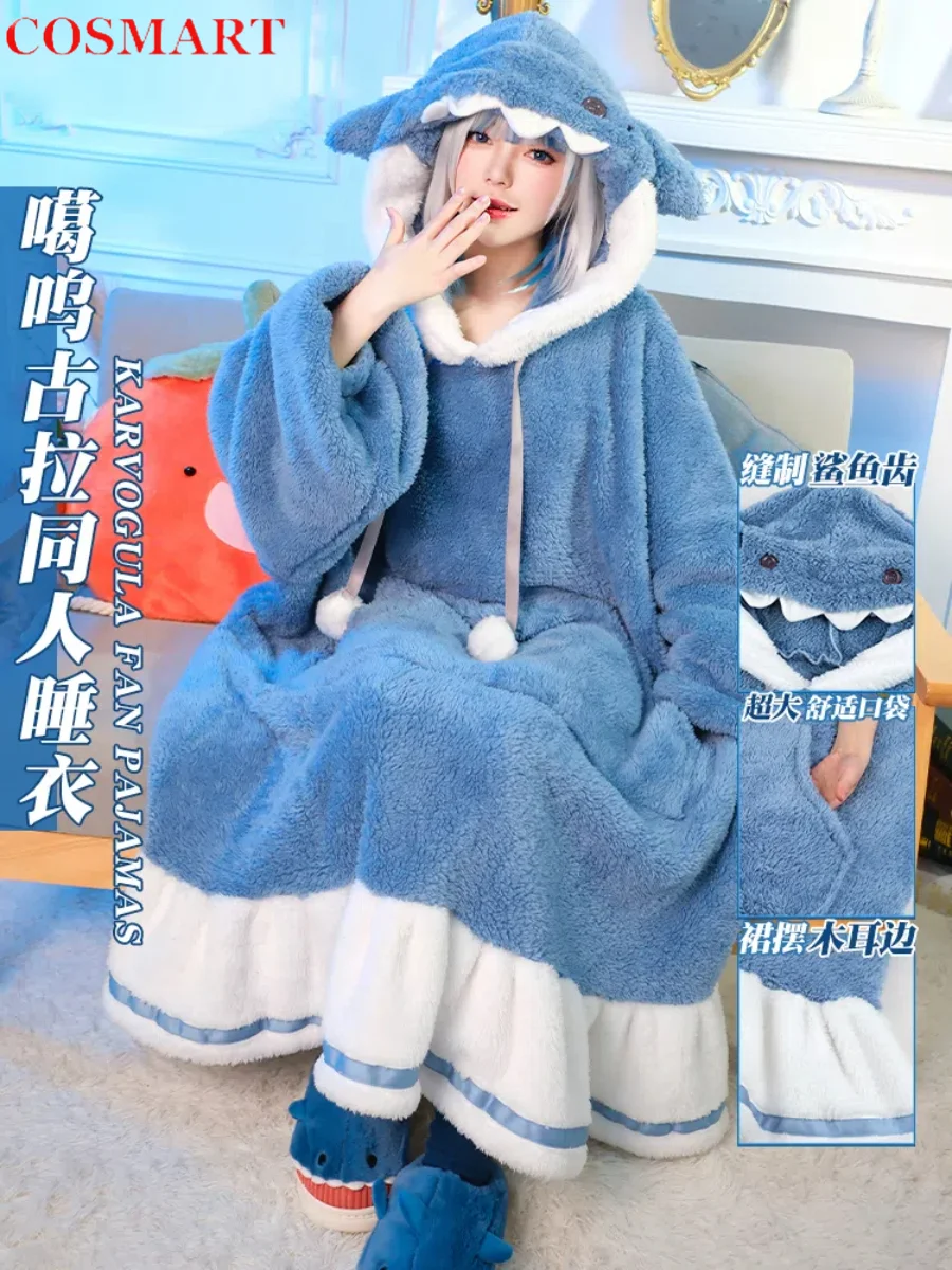 

Hololive Gawr Gura Shark Pajamas Women Cosplay Costume Cos Game Anime Party Uniform Hallowen Play Role Clothes Clothing