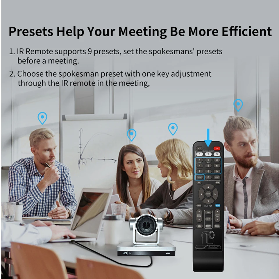 4K NDI PTZ Video Conference Camera 12/25x/31X USB HDMI SDI LAN Suitable for Webcast Teaching Medical Communication Support POE