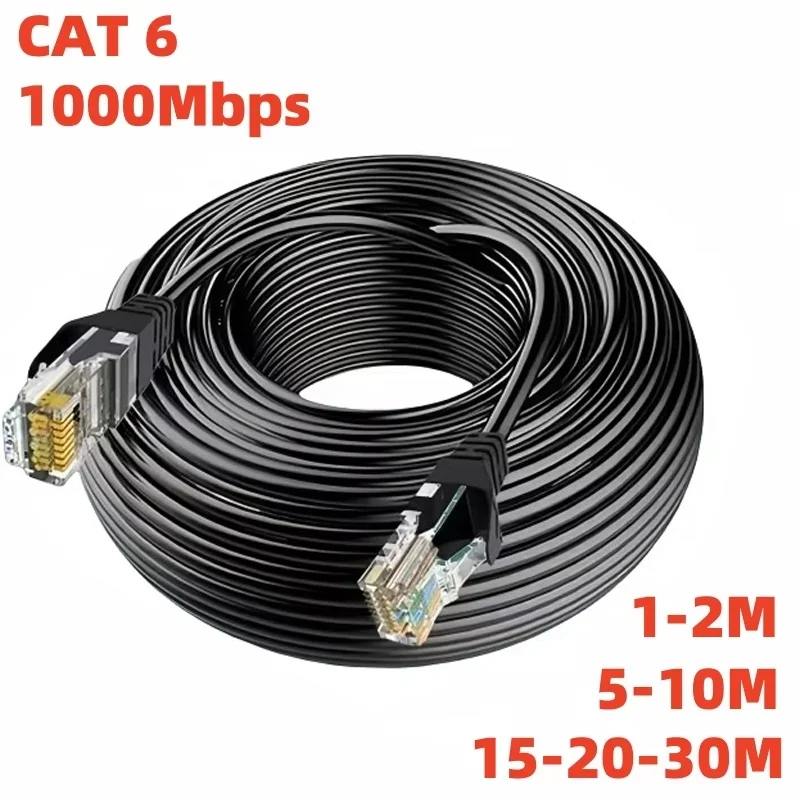 Câble Ethernet Cat 6 de 0,5 m, 1 m, 2 m, 3 m, 5 m, 10 m, câble réseau LAN Cat6 RJ45, câble réseau haute vitesse 10 Gbps 1000 Mhz pour ordinateurs portables, PC, routeur, modem