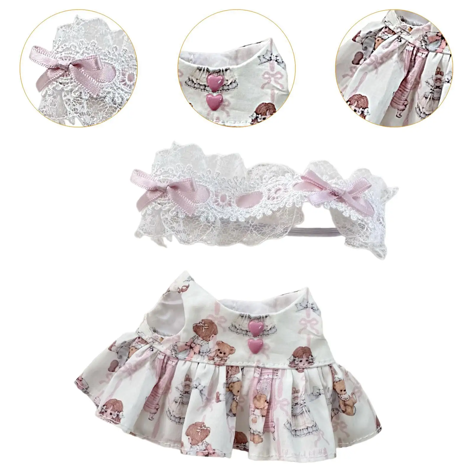 Ropa de muñeca de peluche, haz tu propia muñeca, accesorios de disfraces de fotografía suaves para juegos de rol, vestido para muñeca de 6,69 pulgadas