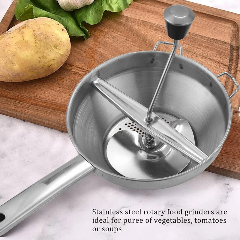 Stainless Steel Rotary Food Mill Great For Making Puree Or Soups Of Vegetables Tomatoes Creative Home Kitchen Tools-AT35