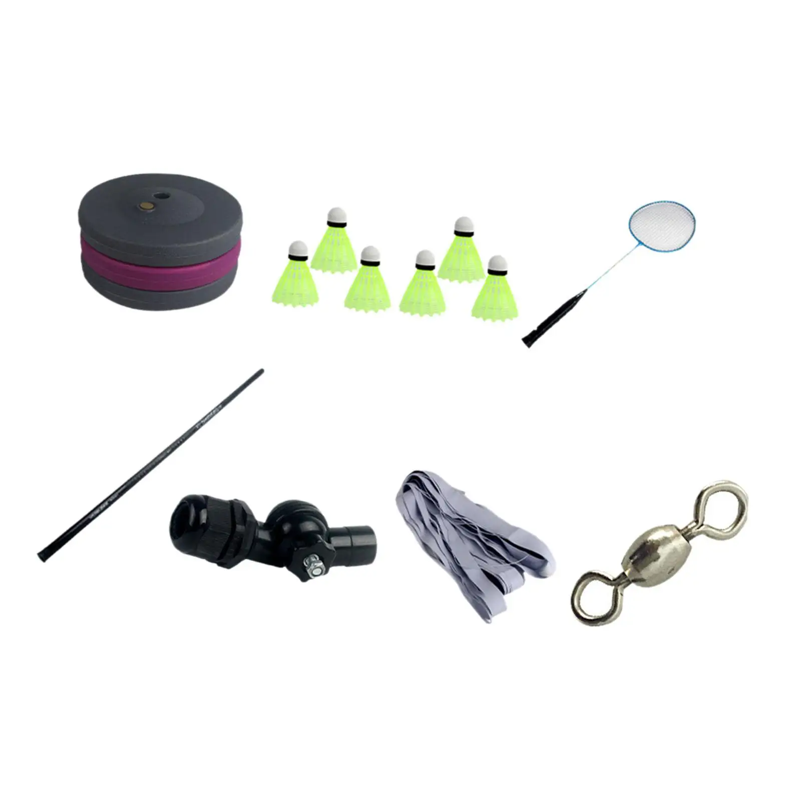 Portable Badminton Trainer Self Practice Device with Adjustable Height Base for Consistent Returns Indoor and Outdoor