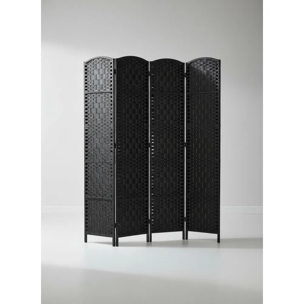 

4-панельный складной экран для конфиденциальности ручной работы, портативный перегородка с углом обзора 360° ° Петли для перегородки спальни домашнего офиса