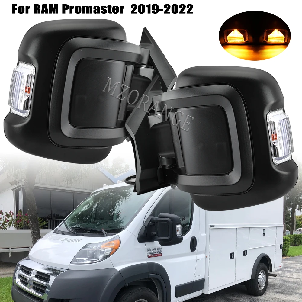 Side Mirror Assembly for Dodge RAM Promaster 1500 2500 3500 2019-2022 Driver Left Side Long Arm Rearview Mirror Car Accessories