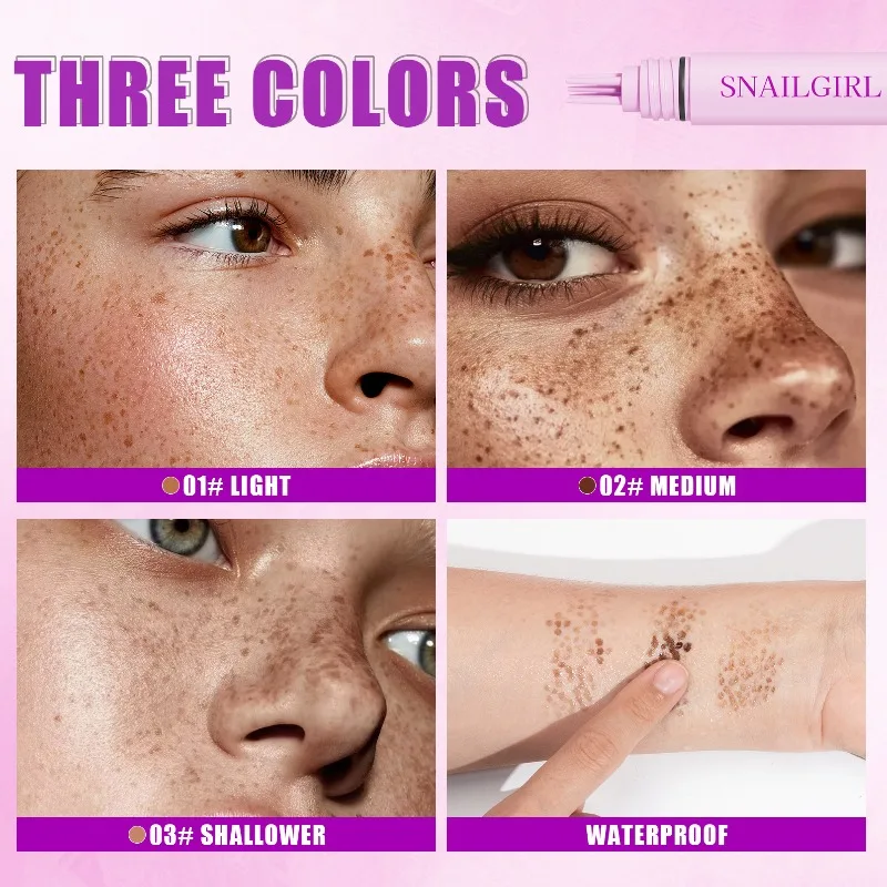 Crayon à tampon pour taches de rousseur, coussin d'air liquide, tête à cinq points, Simulation naturelle, faux points, stylo à grains de beauté, maquillage imperméable et durable, 1 pièce