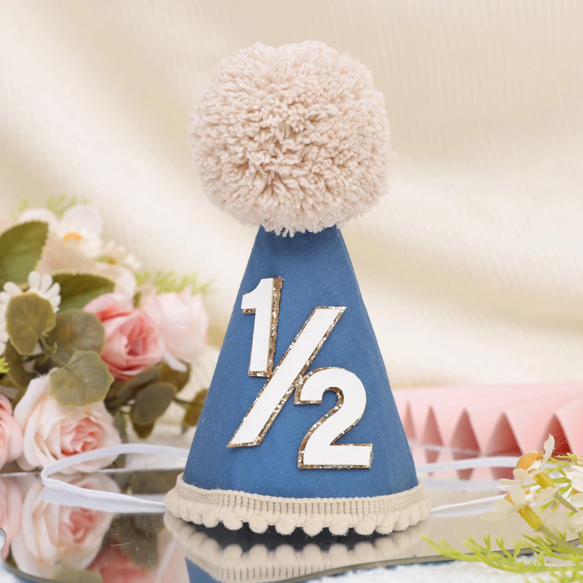 

Корона в радужную полоску на половину дня рождения, красочная аппликация с номером, мягкая шляпа на день рождения 1, 2, легкий головной убор для вечеринки