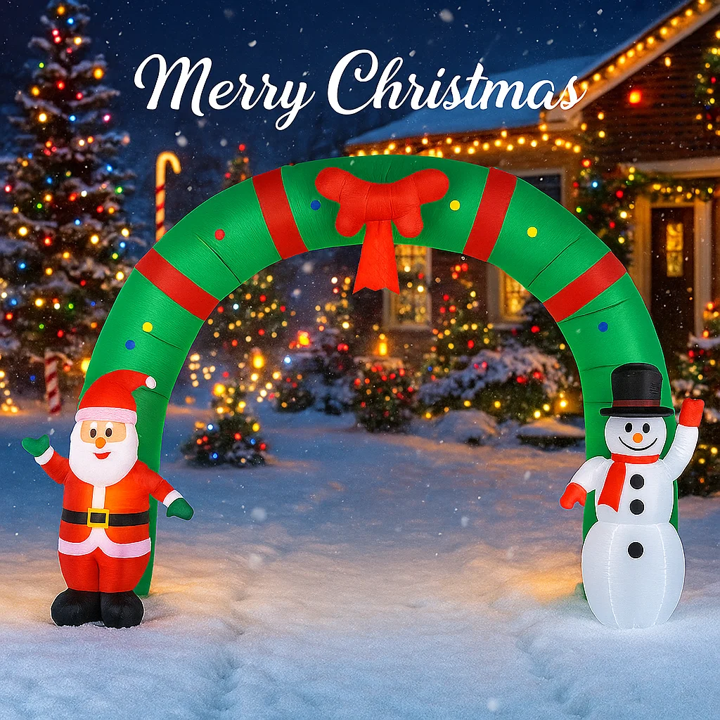 

10.17FT Christma Holiday Inflatable Yard Decoration Ornaments Gift Arch Santa Claus Snowman Xmas Toy Christma Supplie Home Decor