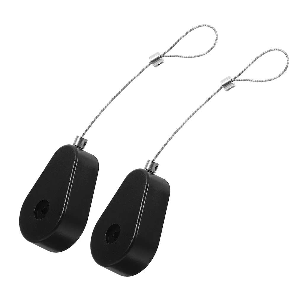 

2 Pcs Anti-theft Pull Box Band Commodity Lost Cable Case Mini Retractable Lock Steel Tether Bracket
