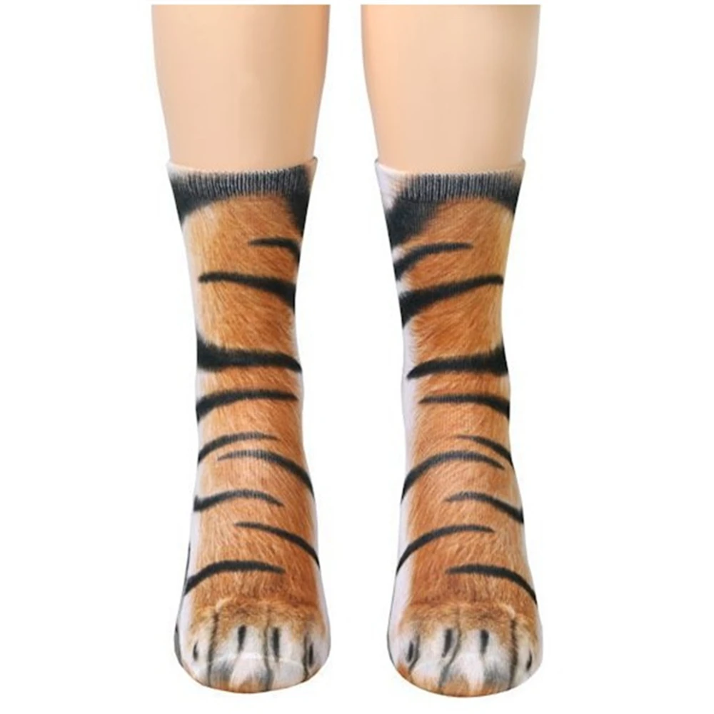 Chaussettes unisexes à semelle de patte d\'animal pour hommes et femmes, tube décontracté, cadeau de nouveauté, mode heureuse, drôle, Kawaii,