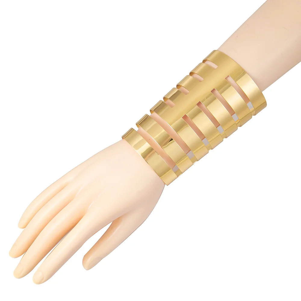 European and American exaggerated punk bracelet long tube geometric hollow bracelet bar performance cross-border jewelry bracele