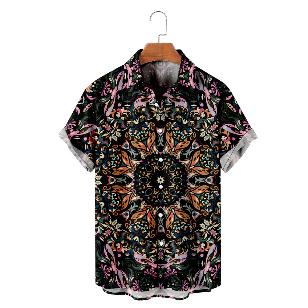 

Men's Hawaiian T-Shirt Datura Flowers Style 3D Printed Y2K Hombre Fashion Shirt Casual Beach Oversized Clothes 6