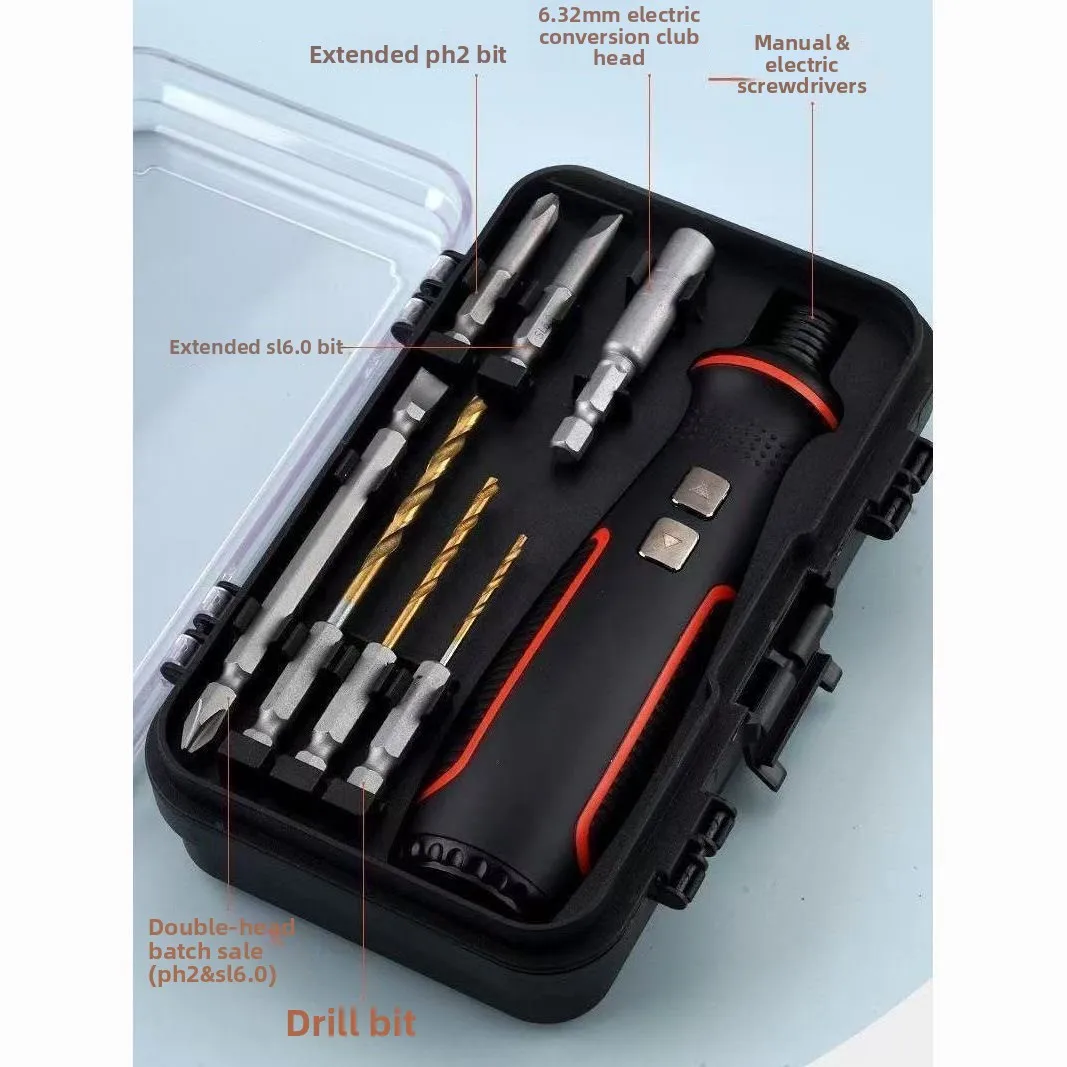Cordless Electric Screwdriver and Drill Set with 2000 mAh Battery, Flexible Shaft, 30 Bit Types, LED Work Light and
