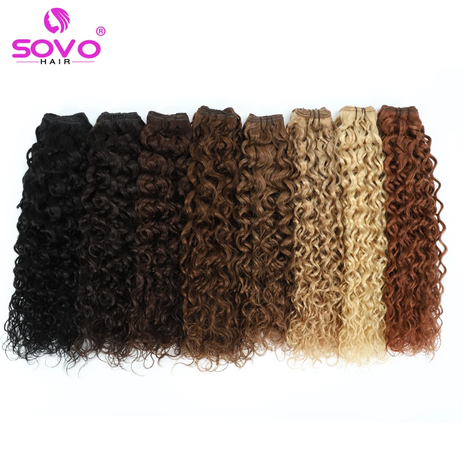 P8A/60 Brazilian Water Wave Blonde Human Hair Extensions Curly Weave Hair Bundles Weft 1PC 100g Piano Color