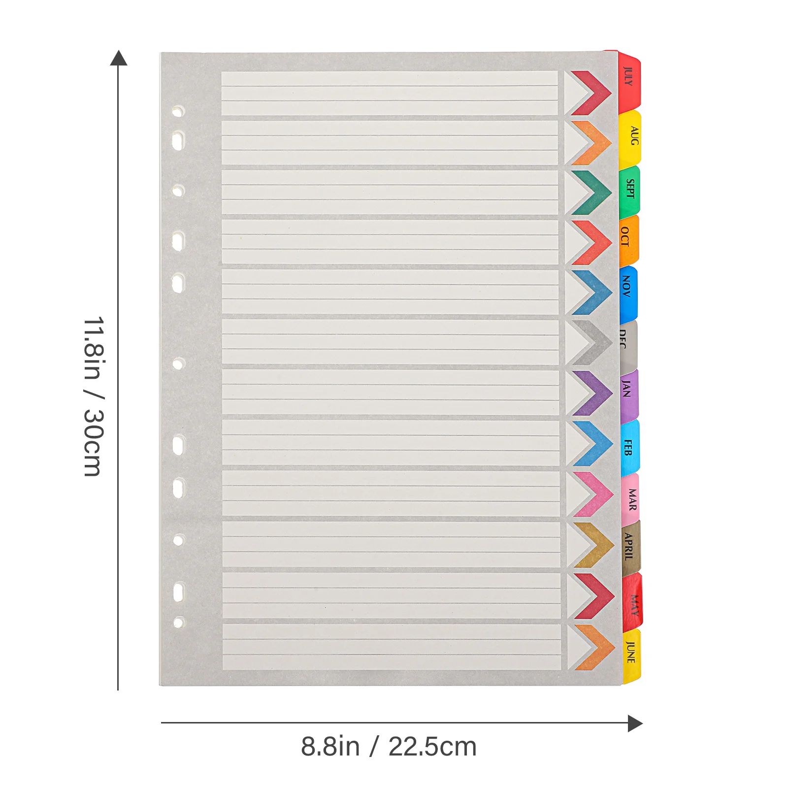 Tableau d'étiquettes de catégorie, 12 feuilles, classeur de Budget, diviseurs, classeurs avec onglets, plaque de séparation pour carnet de notes