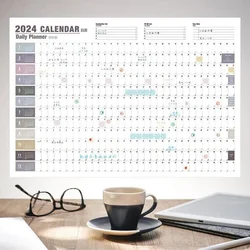 Calendário de Parede Kawaii, Folha 365 Day Planner, Calendário Ano Organizador, To Do List, Agenda Planner, Material de Escritório, 2025, 2024