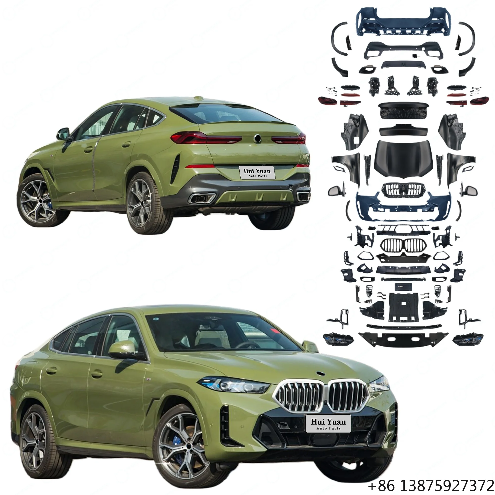 Direct Installation Upgrade to G06 LCI X6 M-Tech 2023 Grille Headlight Hood Bumpers Body Kit for X6 E71 2008-2014
