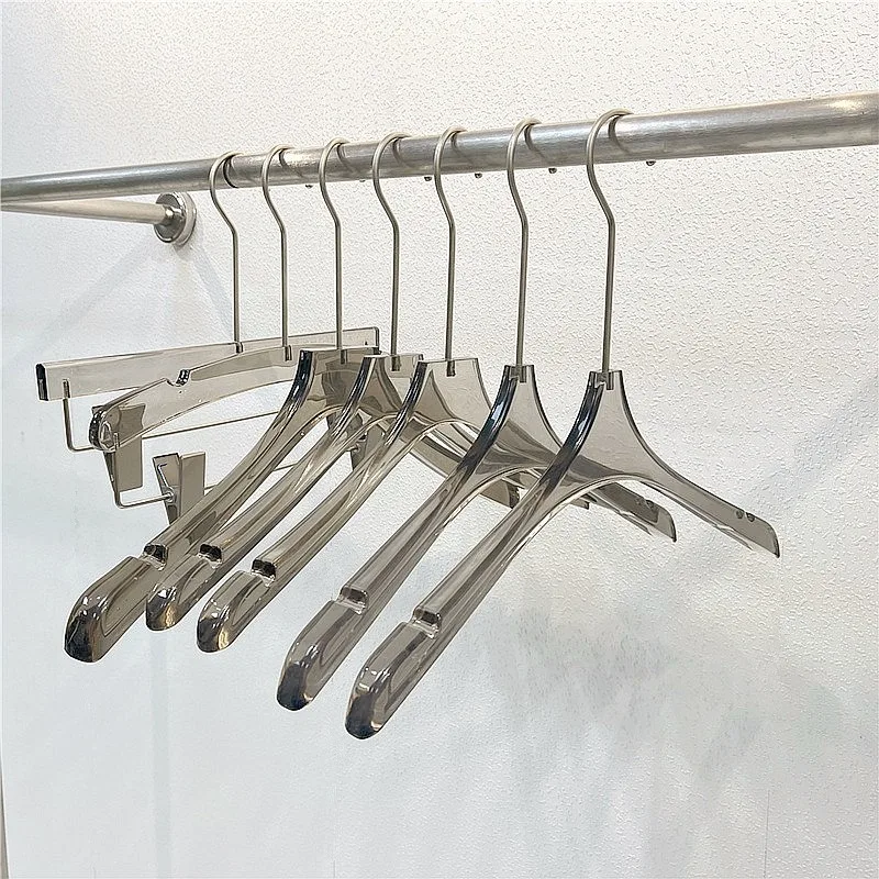 

Acrylic Hanger For Adult Pants Clothes Closet Organizer Kids Crystal Clothes Hanger With Clips Non-slip Dryer Coat Trouser Rack