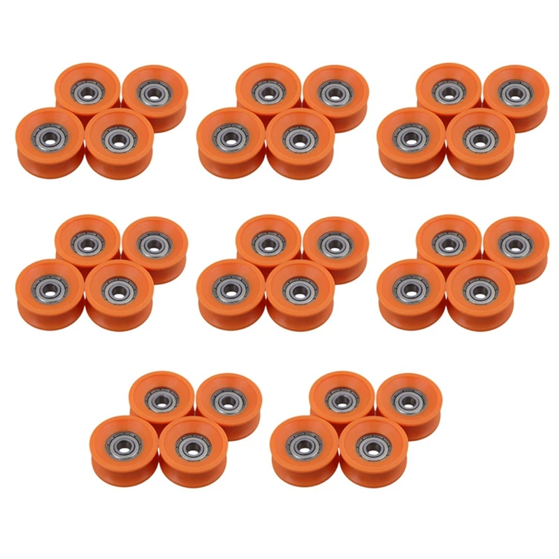 32Pcs 6X30X13mm Plastic Coated Sealed Bearings Steel 606Z Deep U Groove Guide Pulley Rail Ball Rolling Bearing Wheel