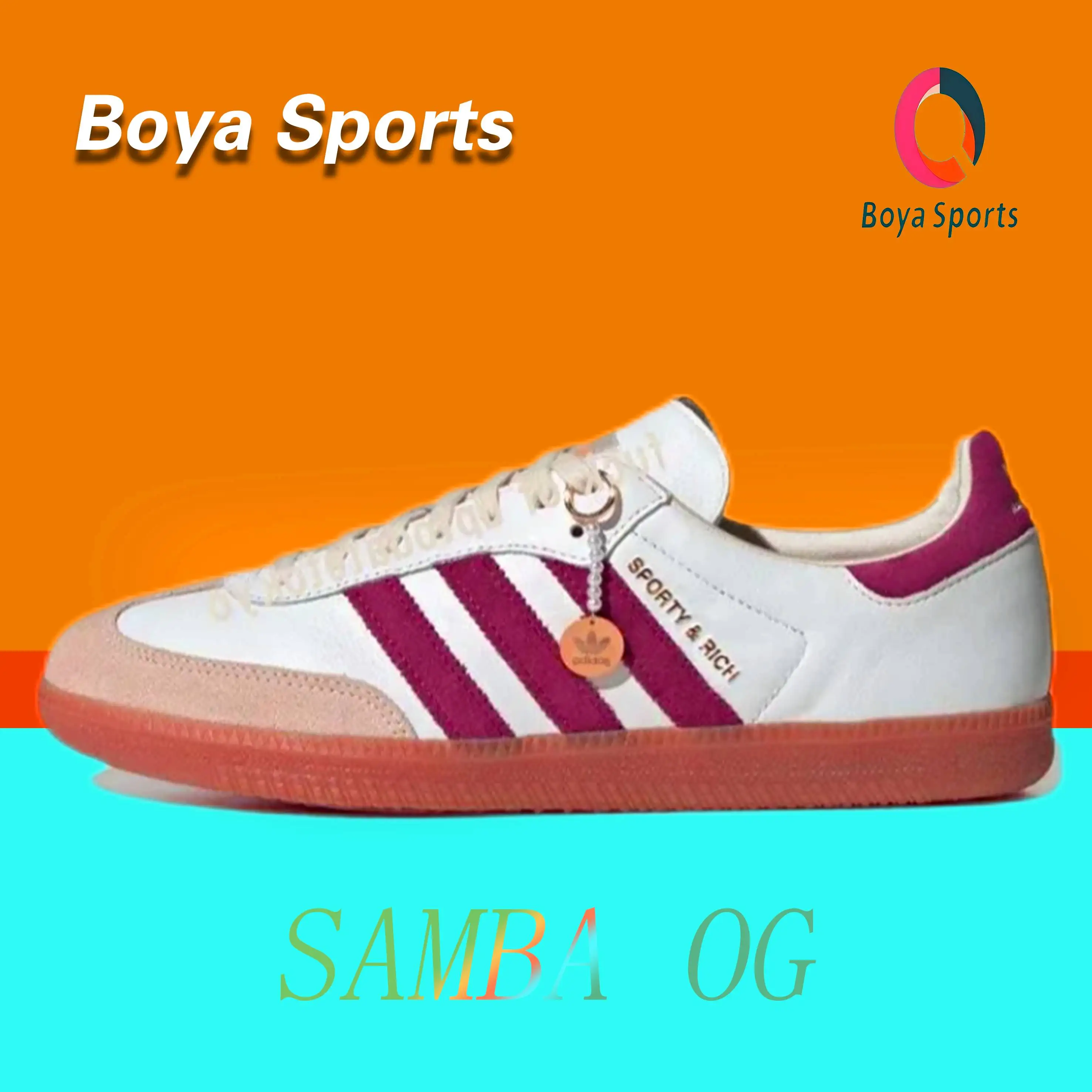 Adidas SAMBA OG męskie i damskie biało-czerwone wygodne buty na deskę z niską cholewką antypoślizgowe odporne na zużycie oddychające