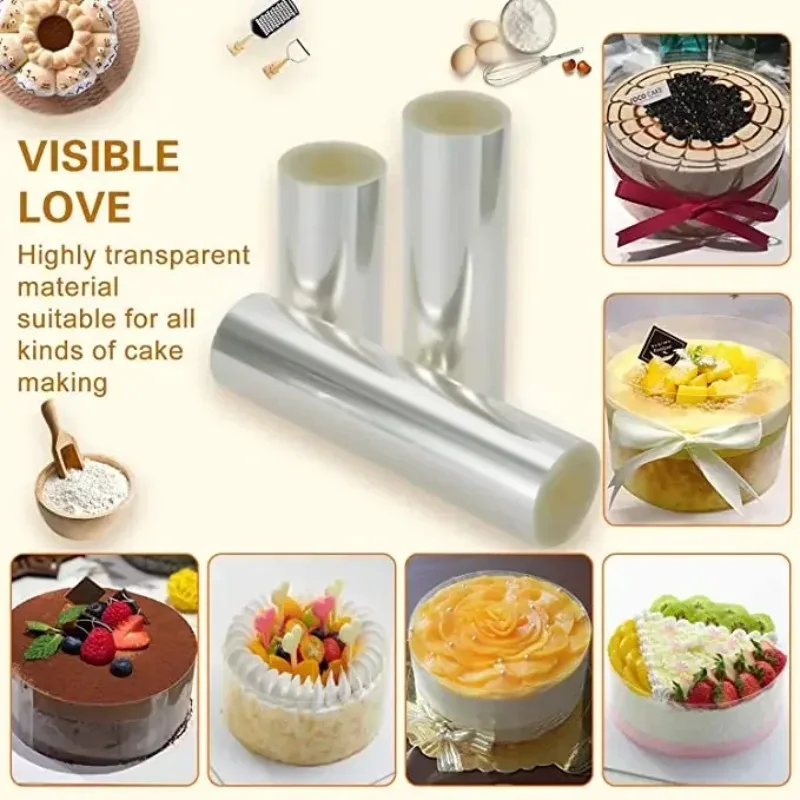 Kitchen Bakeware Acetate Film For Cake Decor Transparent Cake Surround Film Mousse Cake Sheets Surrounding Edge DIY Collar