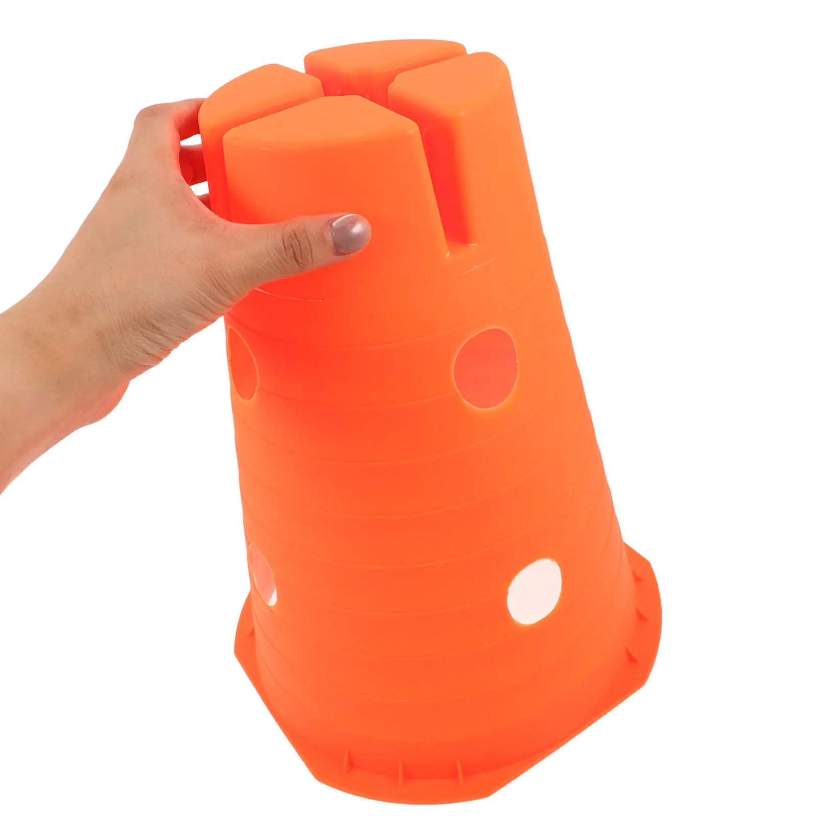 

2Pcs 32Cm Plastic Agility Cones with Slotted Design Sensory Training Cones for Young Children Balance Proprioception Football