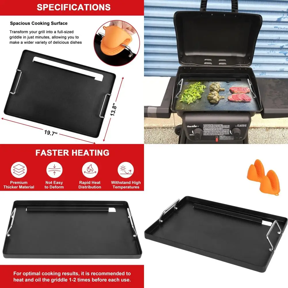 

Griddle Insert for 2802 Burner Gas Grills, Flat Top Grill Griddle, American Gourmet Style