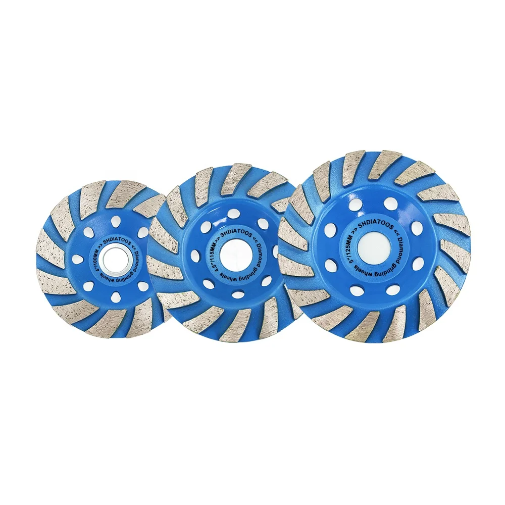 100/115/125mm Sintered Diamond Turbo Cup Grinding Wheel Concrete Grinding Disc for Angle Grinder