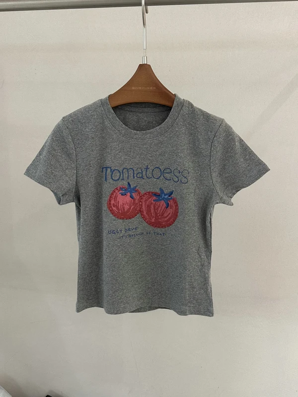 

Повседневная женская футболка с коротким рукавом и круглым вырезом, модный топ с принтом, весна-лето, универсальный, удобный, стандартный крой