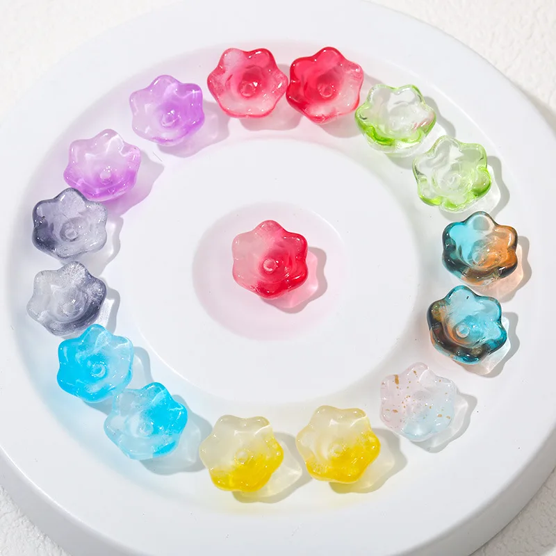50 stücke Neue Maiglöckchen Bunte Perlen Kappen Glas Anhänger Spacer Perlen Schmuck Machen Armband Ohrringe Perlen Diy Material – Detail 4