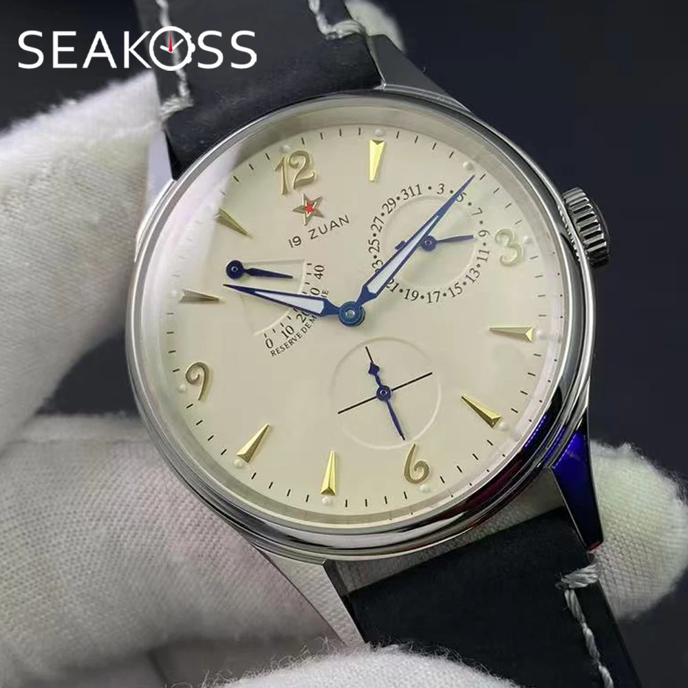 

SEAKOSS 40 мм новые часы-пилот Retro1963 автоматические механические наручные часы Seagull ST1780 механизм сапфировые светящиеся часы для мужчин