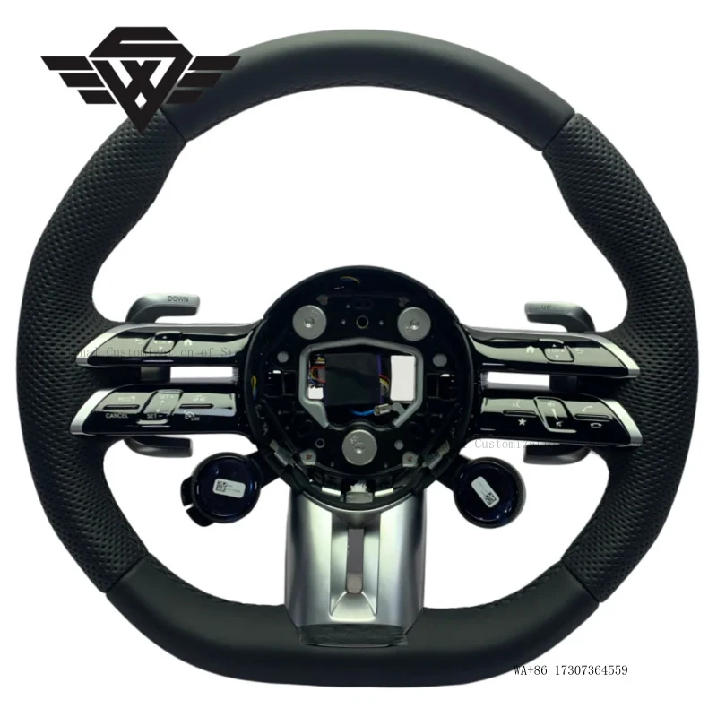 

Premium Custom Real Leather Steering Wheel with Control Knobs Factory Direct Supply for Mercedes Benz 223AMG W205 809Y a Class