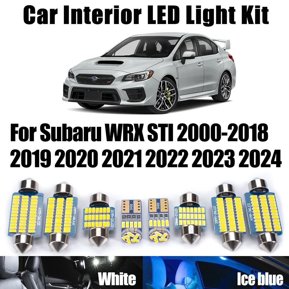 

Canbus Car LED Interior Reading Map Dome Trunk Light Kit For Subaru WRX STI 2000- 2020 2021 2022 2023 2024 License Plate Lamp