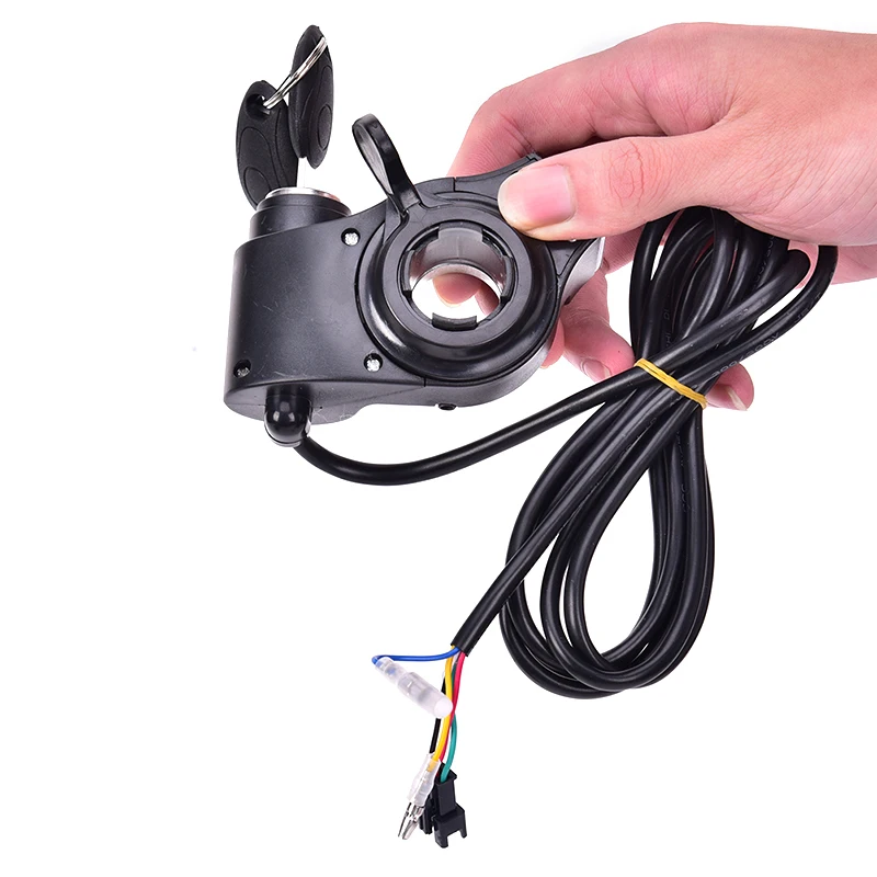 New 173g Electric Bike Half Wrist Throttle Grip Handle LED Display Indicator/Lock Key Knock Half Twist Throttle