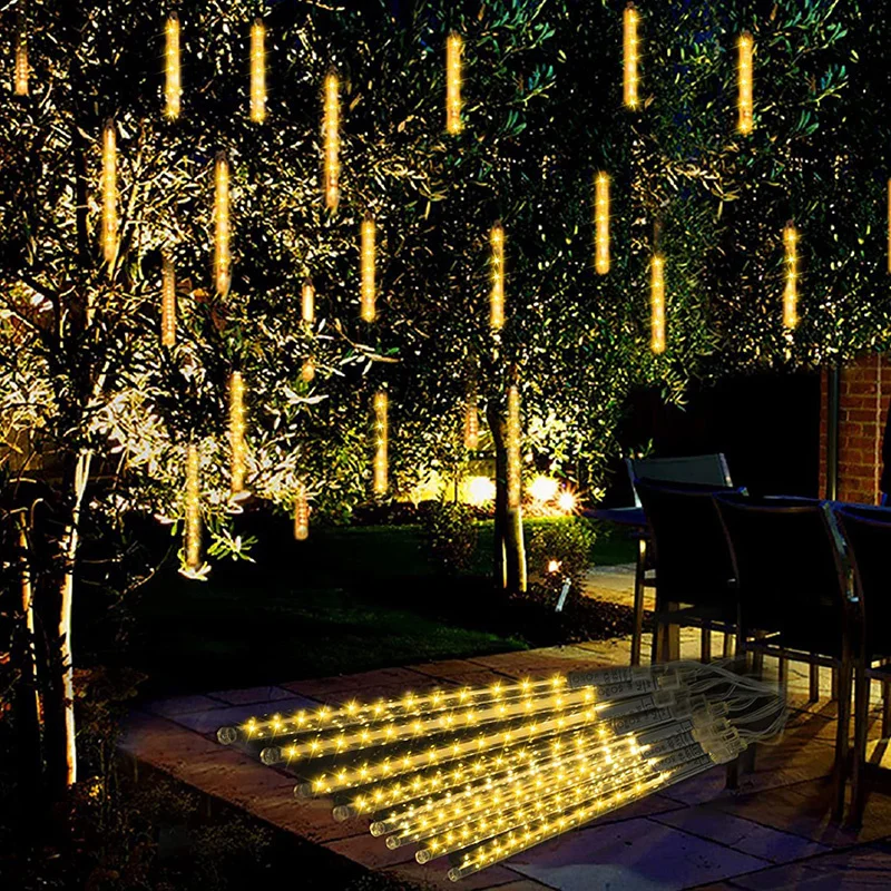 

8 Tubes LED Fairy String Lights 30/50cm Outdoor Meteor Shower Rain Festoon Street New Year Christmas Wedding Party Decoration