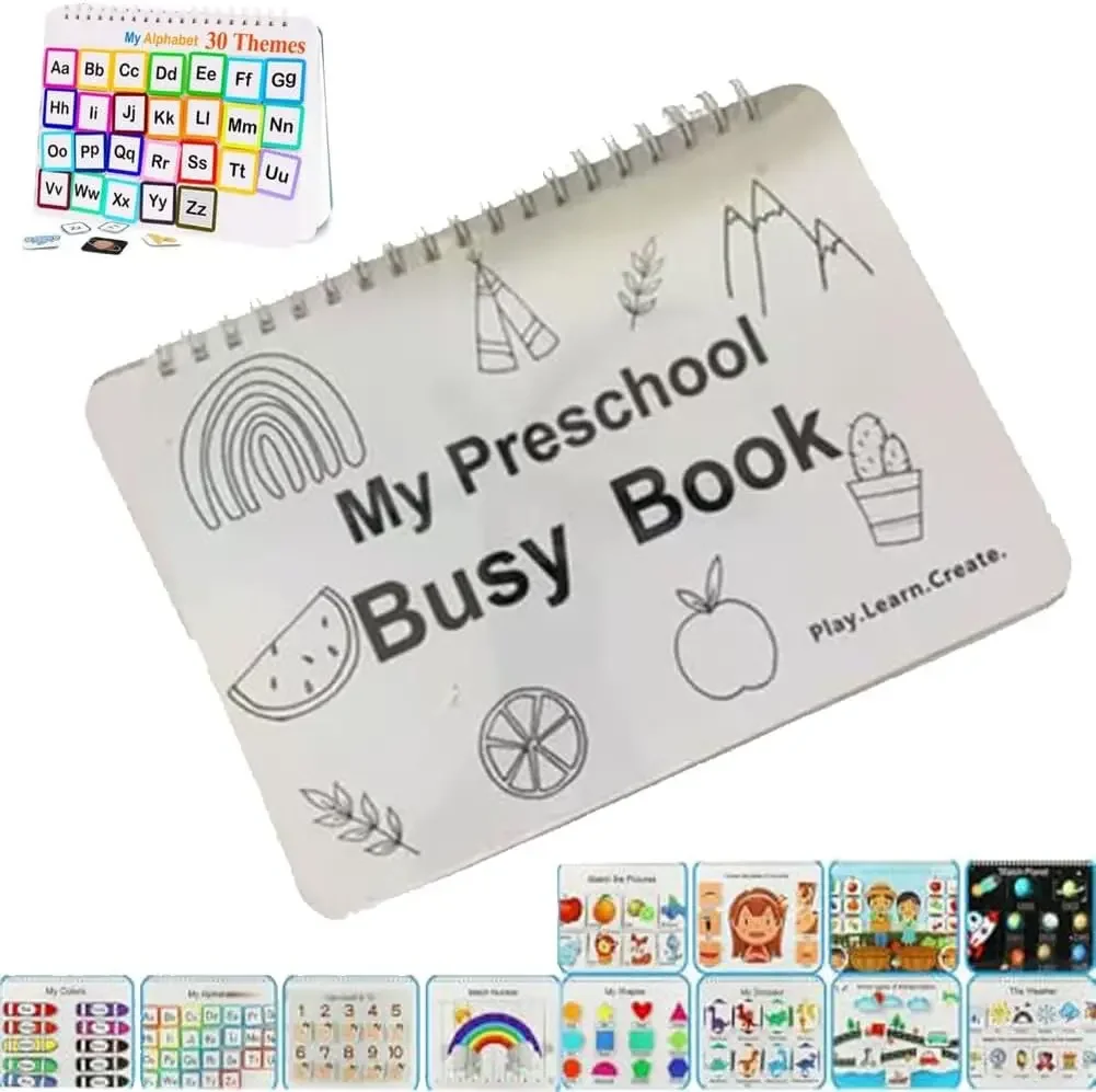 My Preschool Busy Book,Preschool Learning Activities,Toddler Busy Book for Kids-Education Workbook Activity Binder Learning Toys