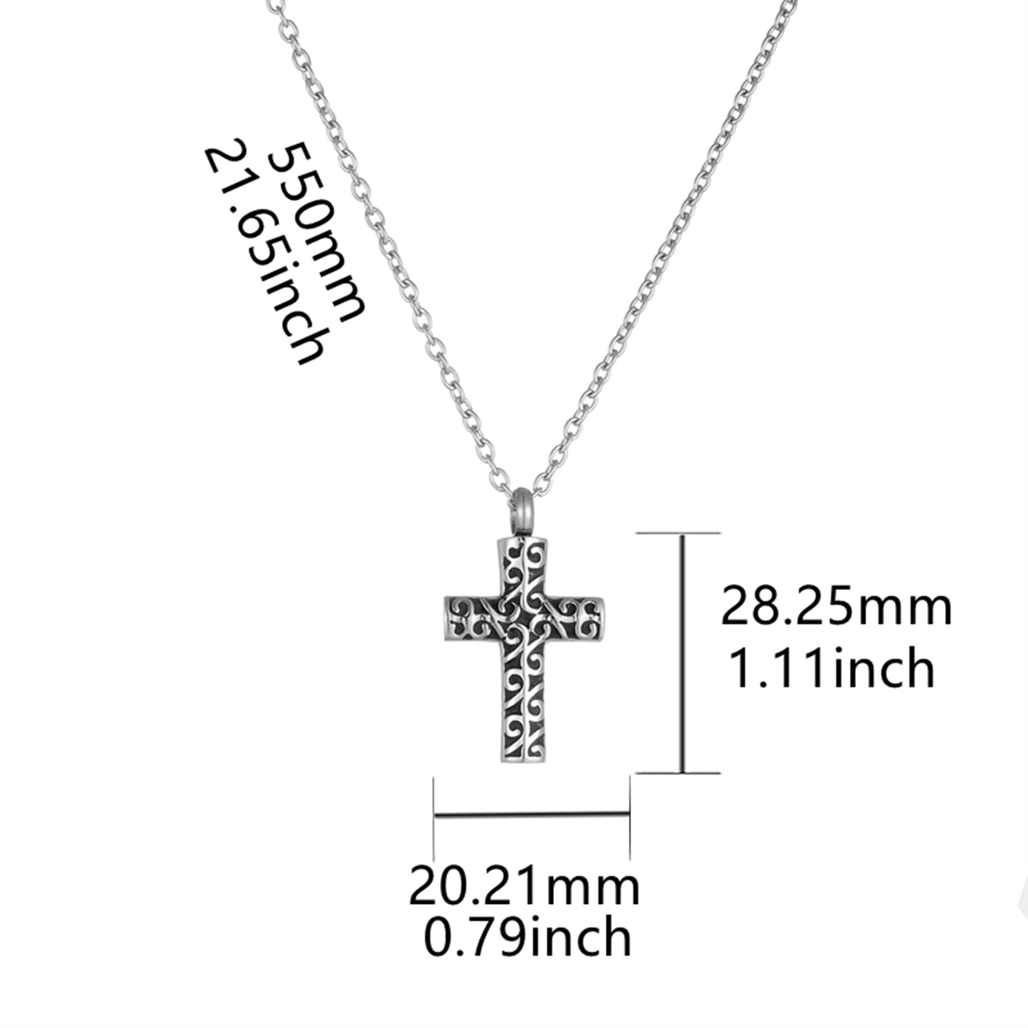 Quelle Fabrik Kreuz Feuerbestattung Schmuck – Memorial Asche & Haar Andenken Urne Anhänger Halskette, Edelstahl, Großhandel – Detail 4