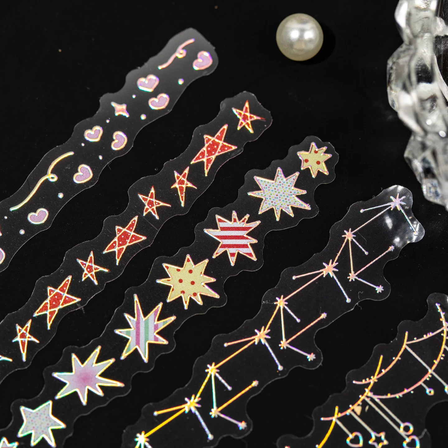 

JIAMEI 20pcs/pack Kawaii Ins Laser Silver PET Stickers DIY Diary Scrapbook Planner Handbook Decorative Stationery Stickers