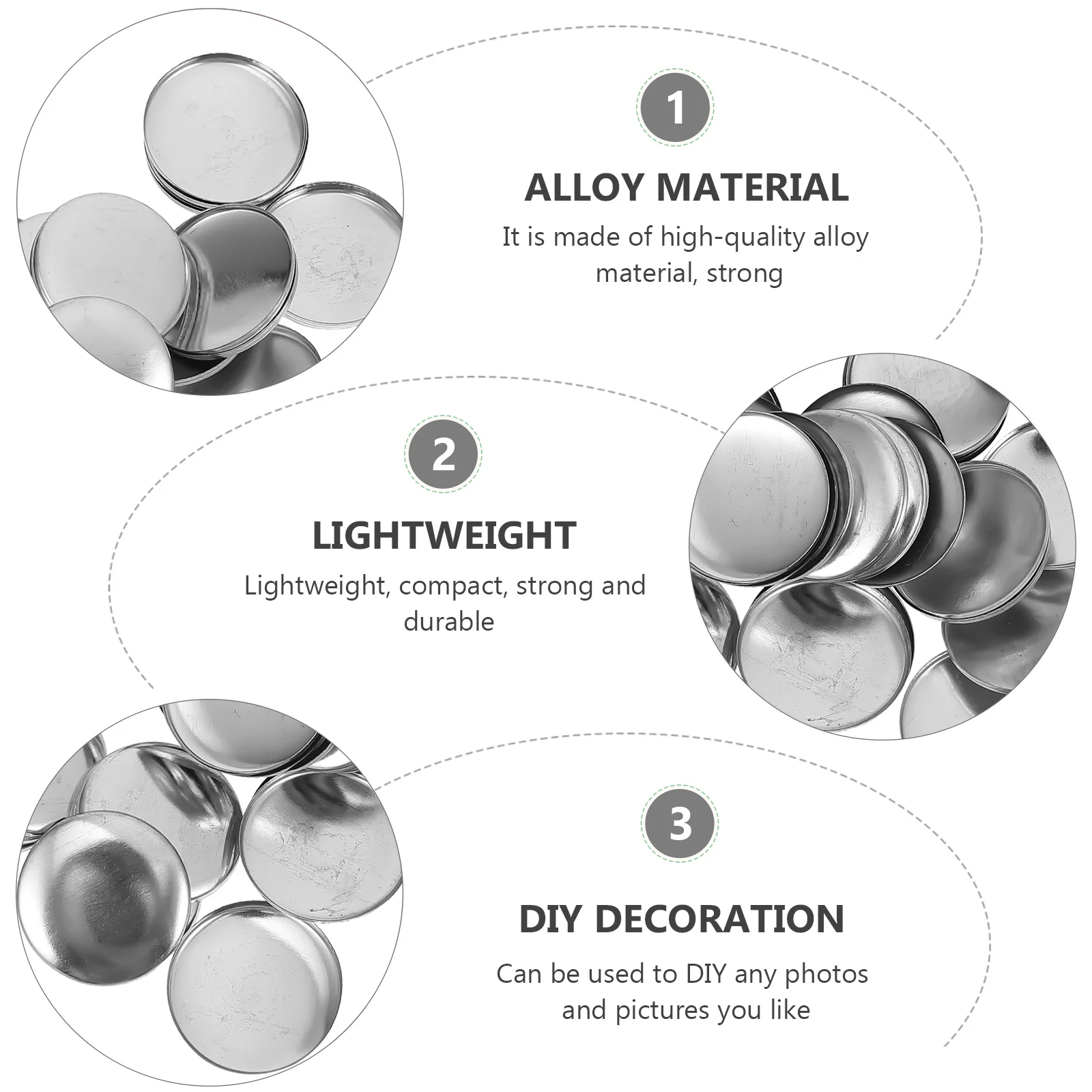 

100Sets DIY Badge Craft Blank Badge Decor Button Pin Badges 25Mm Upgraded Steel No Scratch High Gloss Transparent Film Unique