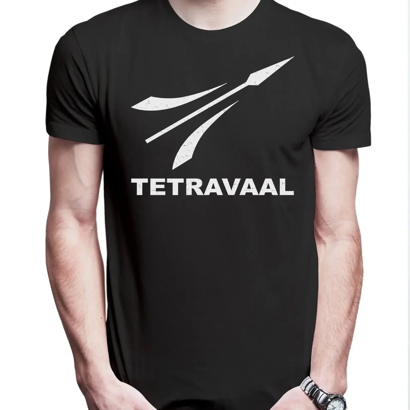Tetravaal Logo Herren T Shirt Tactical Robot Sci Fi Chappie Vaal Robotics Tera vintage Washed streetwear homme Casual Unisex