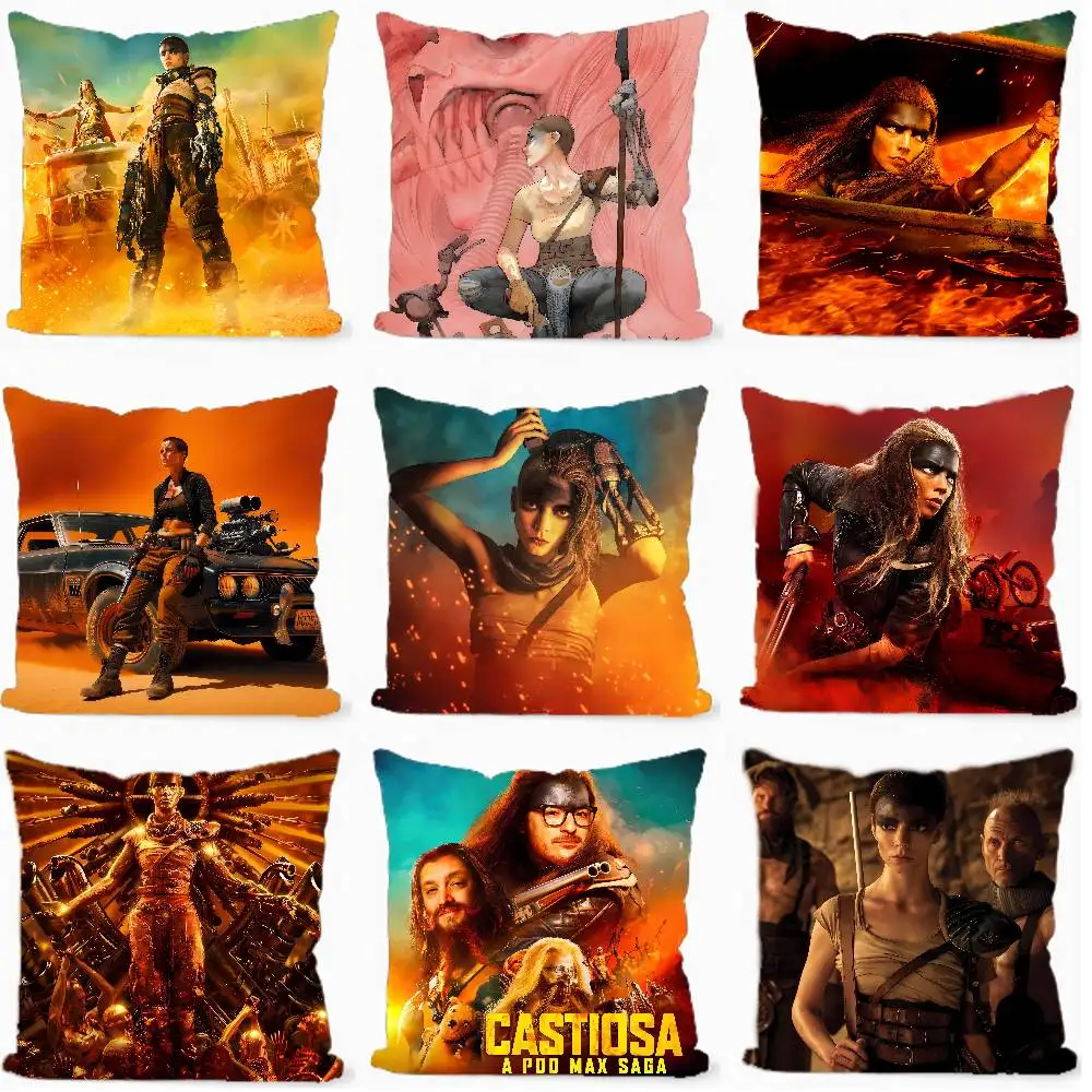 Movie F-Furiosa A Mad Max Saga 45*45cm Cushion Cover Cushion Covers Natural Linen Breathable Sofa Bedroom Decor Pillowcase
