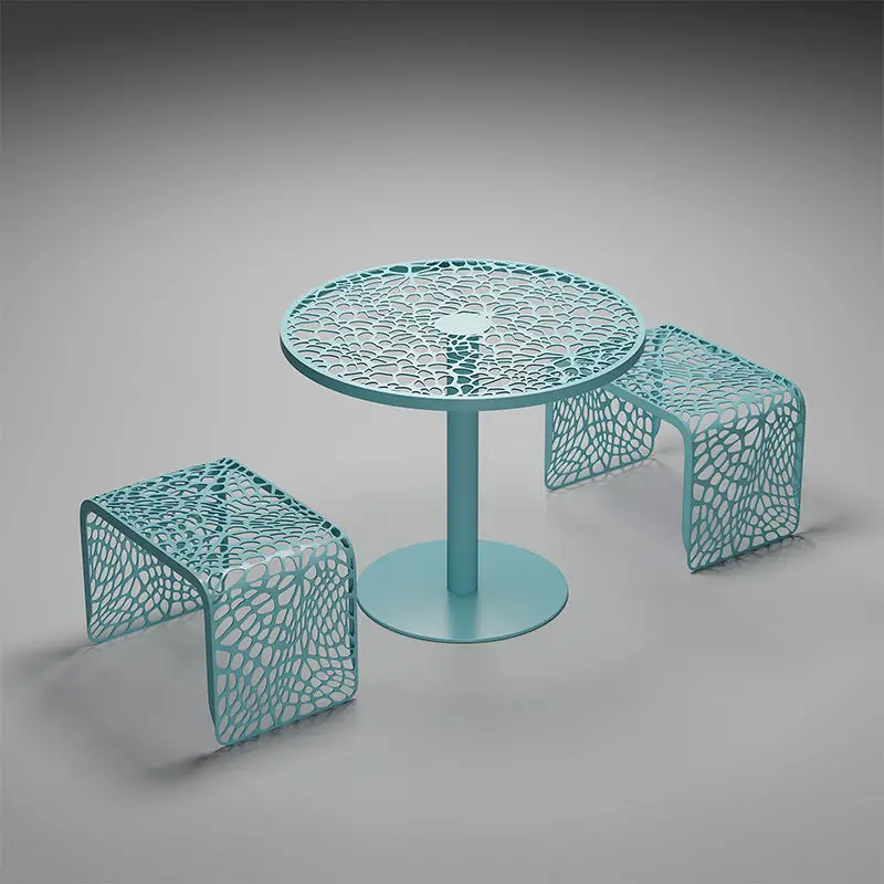 

Courtyard Outdoor Round Table Cafe Anti-Rust Room Dessert Shop