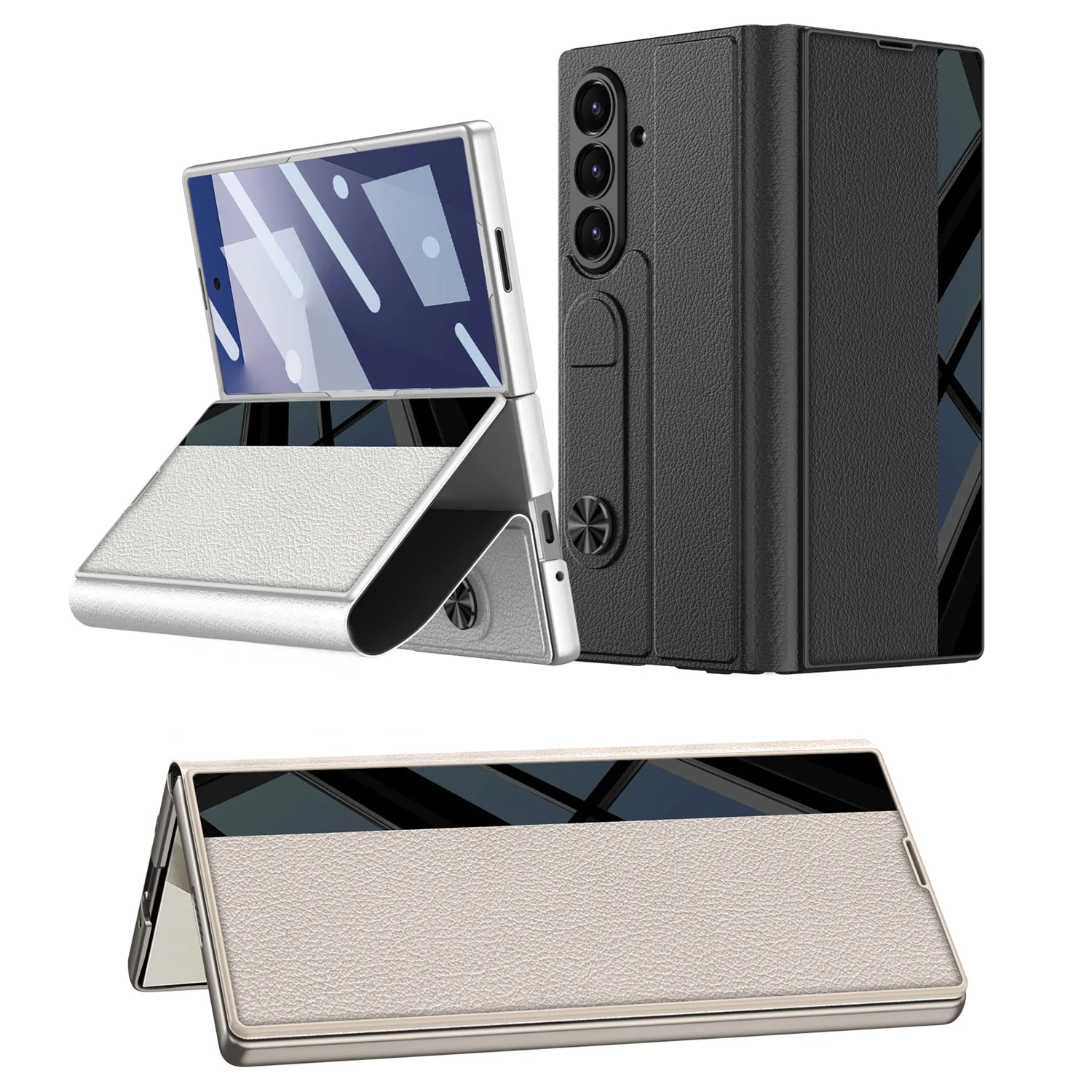 

Luxury Business Flip Leather Case for Samsung Galaxy Z Fold 7 W26 5G Screen Protector Shell Integrated Stand Cover Coque