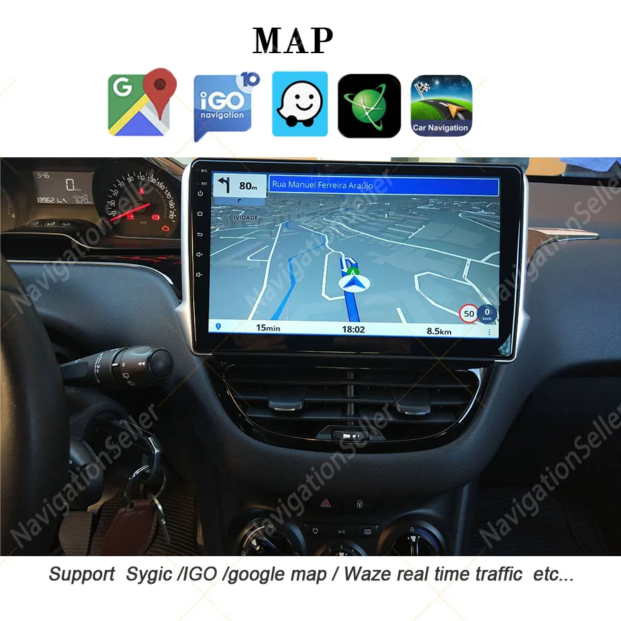 سيارة اللوحي أندرويد Carplay لبيجو 208 2008 2012-2018 راديو شاشة نظام تحديد المواقع والملاحة رئيس وحدة ستيريو نظام الوسائط المتعددة Netflix