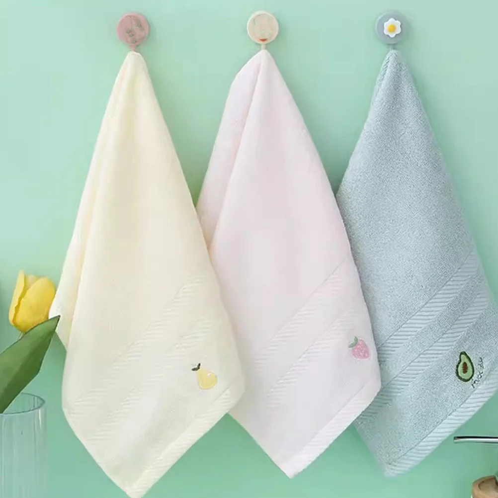 3 pçs panos de rosto das crianças de fibra de bambu macio toalhas de rosto do bebê dos desenhos animados frutas bordado toalhas de mão recém-nascidos absorvente bebê burp